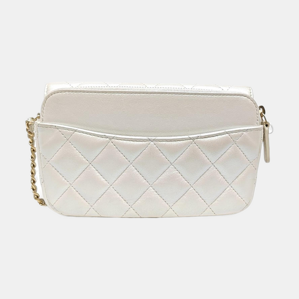 CLASSIC FLAP Mini Quilted Calfskin Metallic
