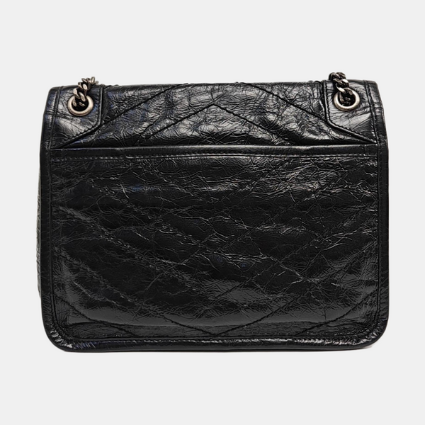 NIKI Small Chevron Calfskin Black