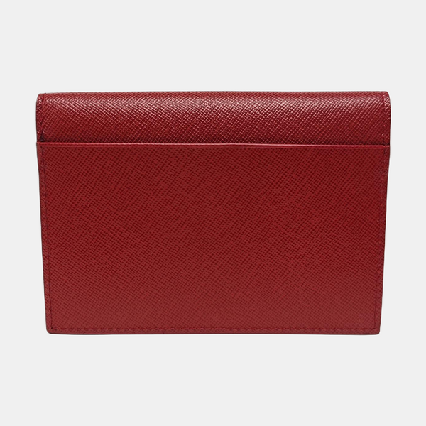 Saffiano Calfskin Card Holder Red