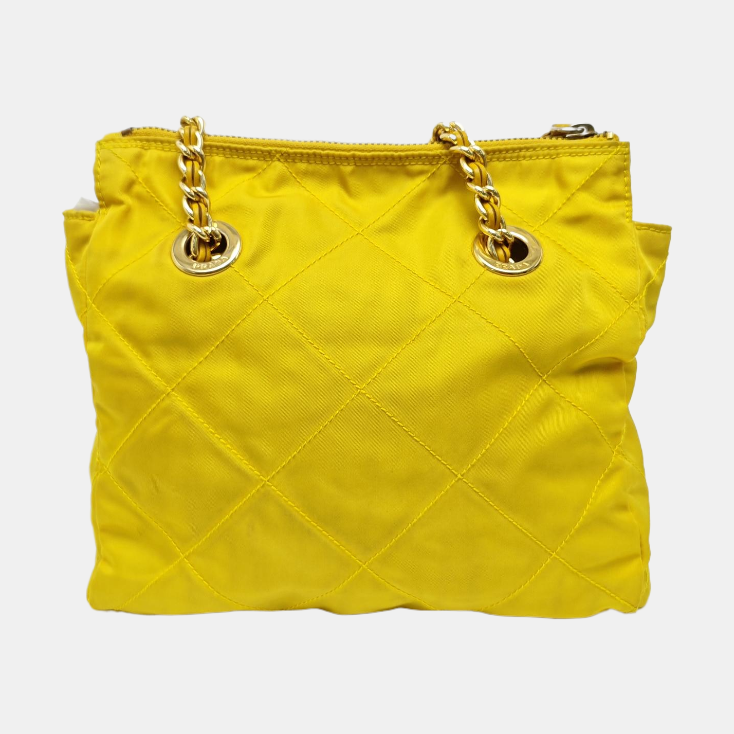 Quilted Nylon Shoulder Bag Yellow