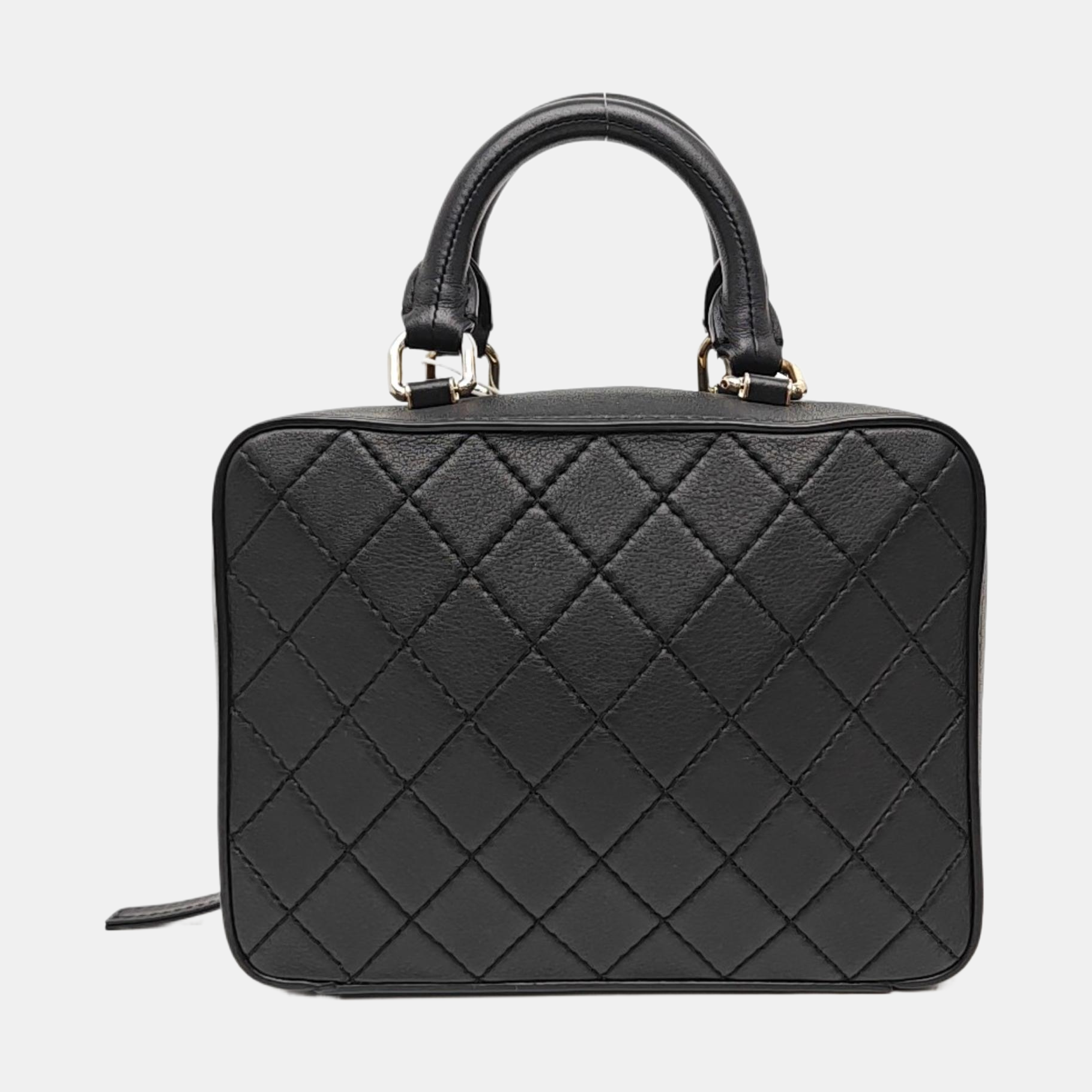 Quilted Calfskin Shoulder Bag Black