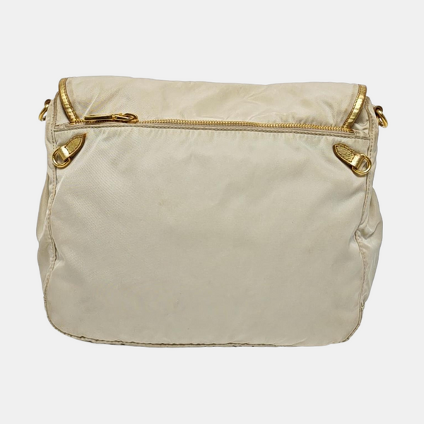 Nylon Shoulder Bag Beige