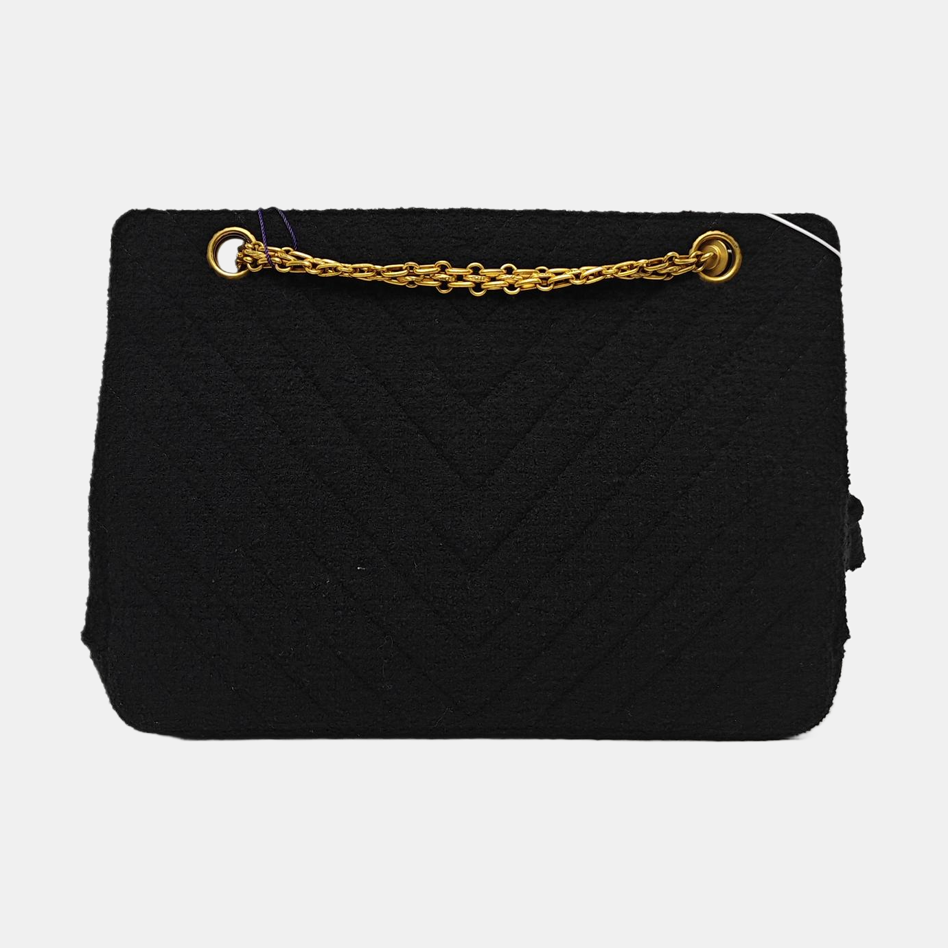 JUST MADEMOISELLE Medium Chevron Terry Cloth Black