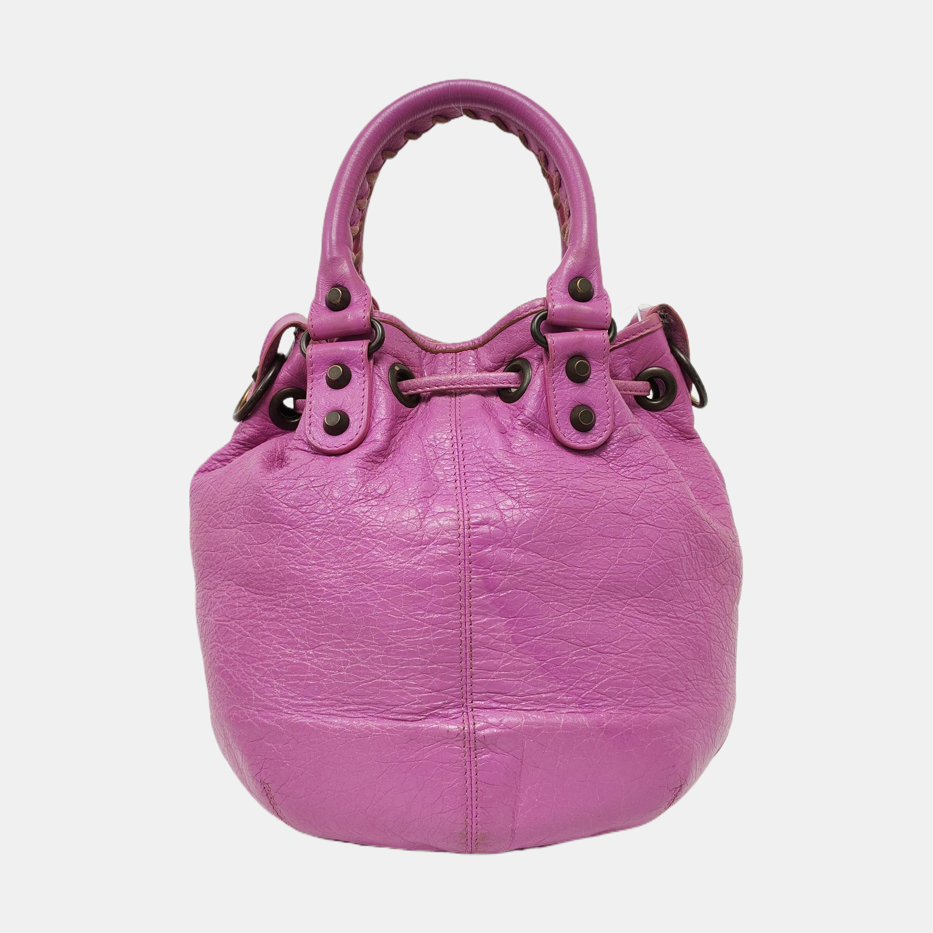 Pompon Bag Calfskin Purple