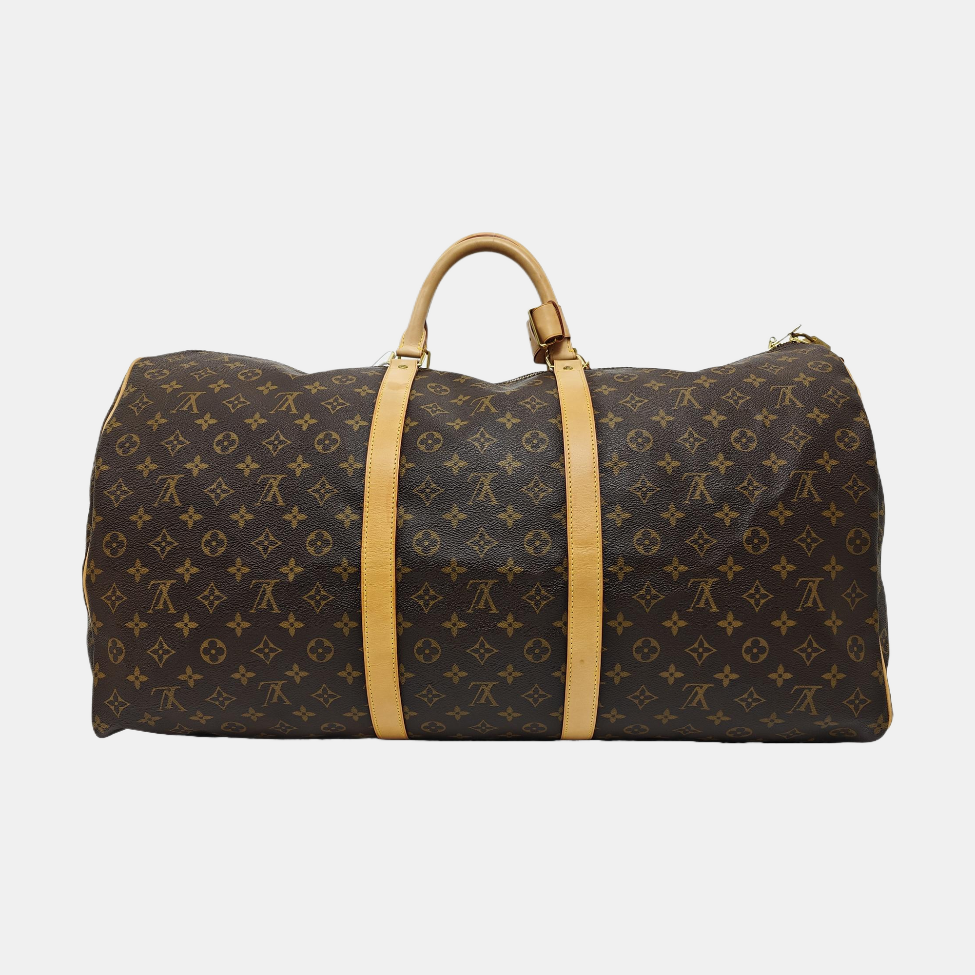 KEEPALL 60 Monogram Coated Canvas Brown