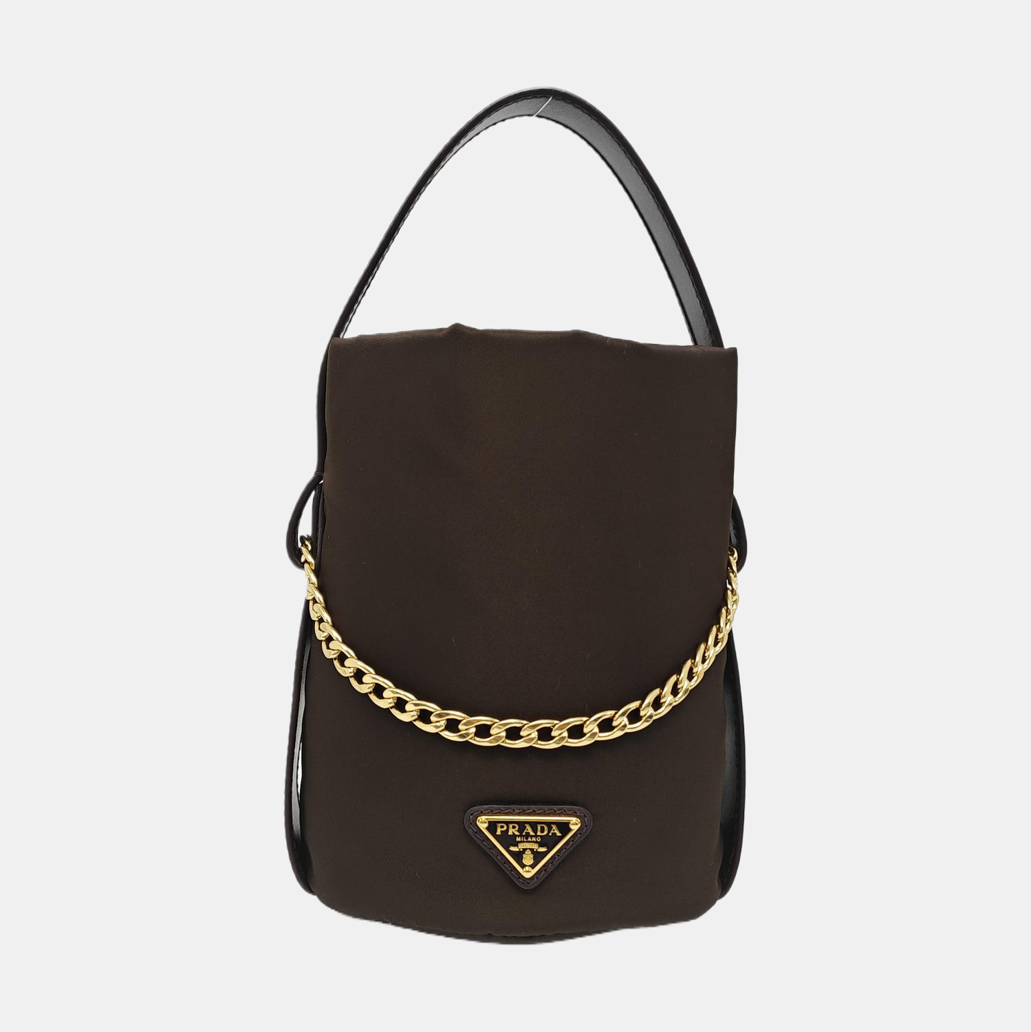 Nylon Bucket Bag Brown