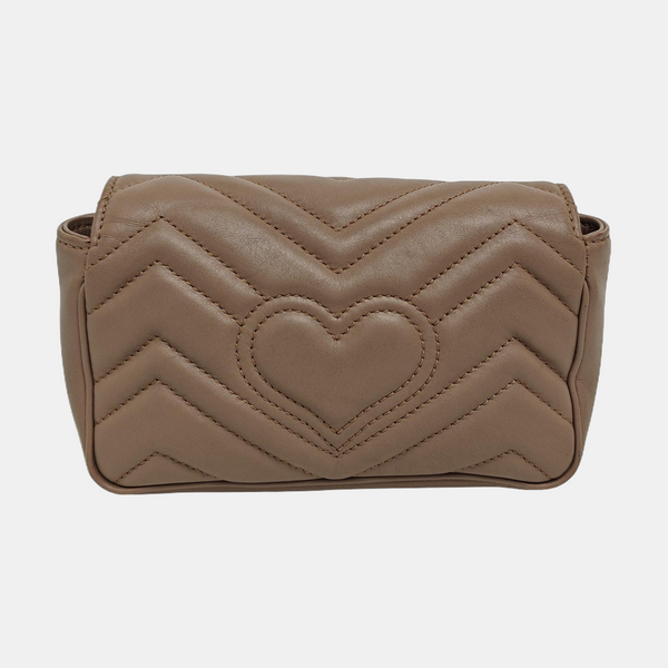 GG Marmont Mini Quilted Calfskin Beige