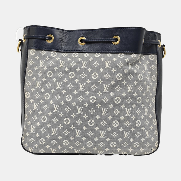 Monogram Denim Bucket Bag Gray