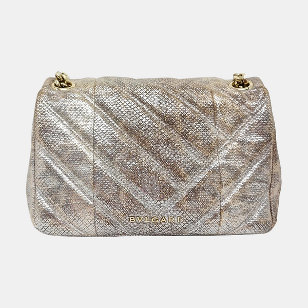 SERPENTI CABOCHON Small Quilted Python Beige