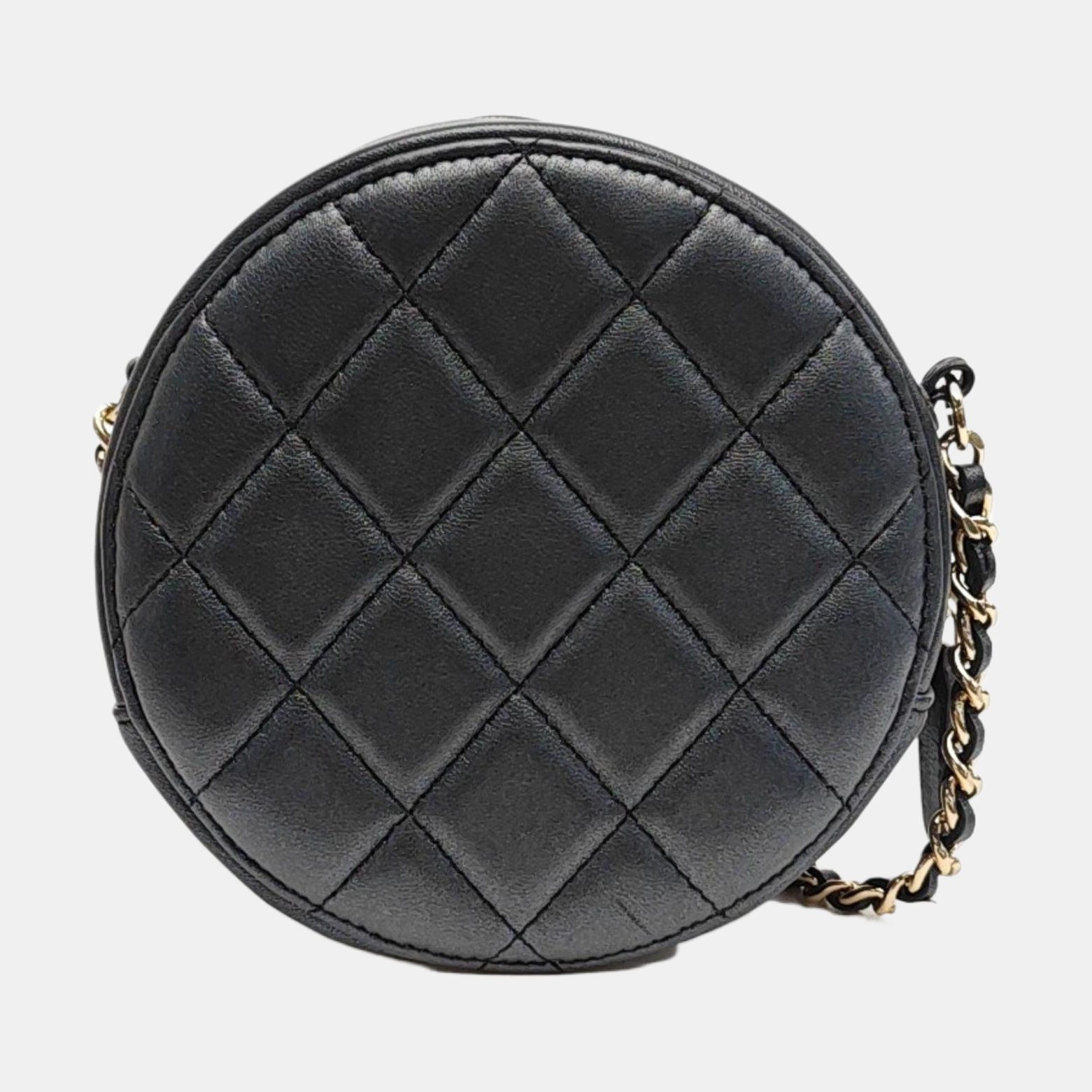 ROUND Quilted Lambskin Gray