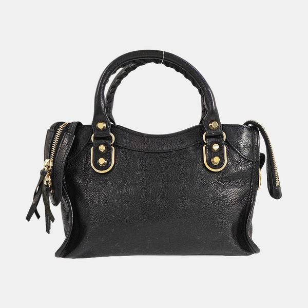 Classic Metallic Edge City Mini Lambskin Black