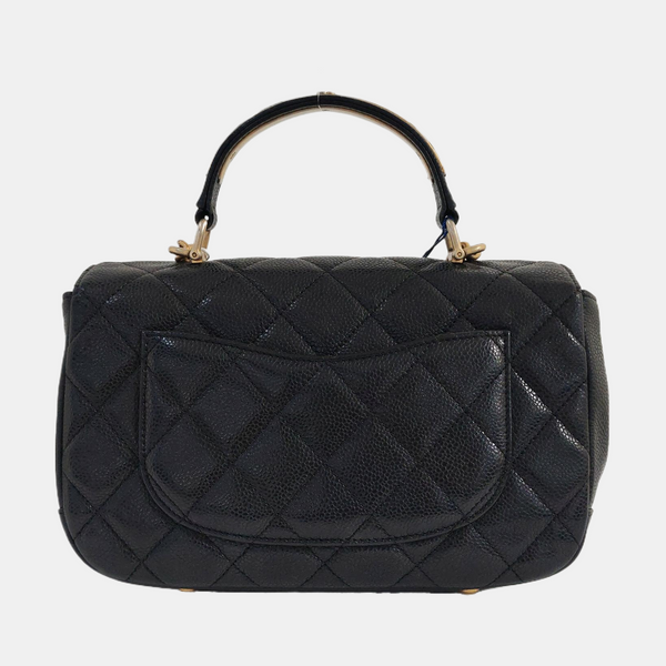 Quilted Grained Calfskin Black