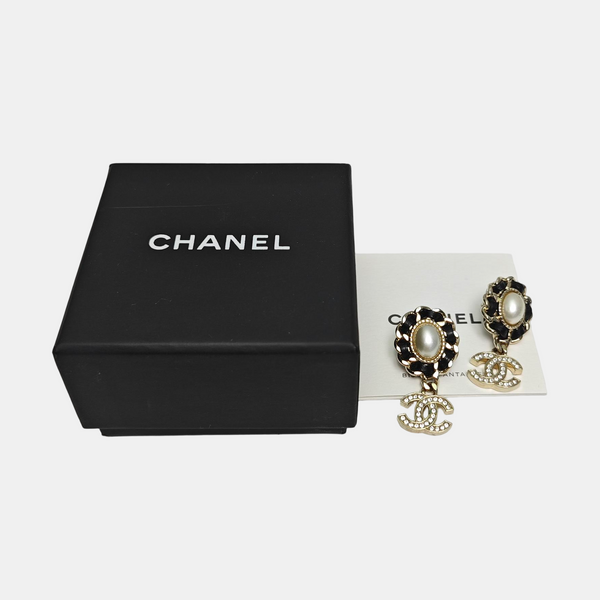 CC Logo Metal Gold Earrings