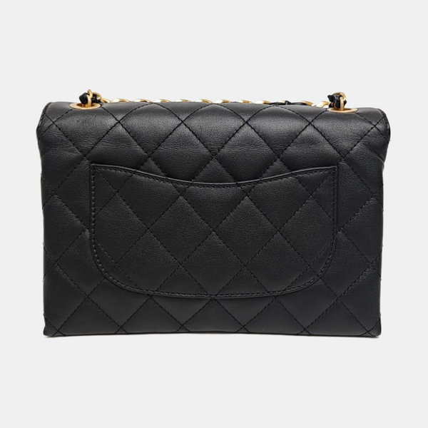 KELLY Small Quilted Calfskin Black