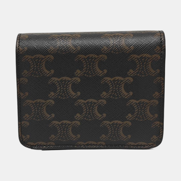Cartera TRIOMPHE de lona revestida marrón