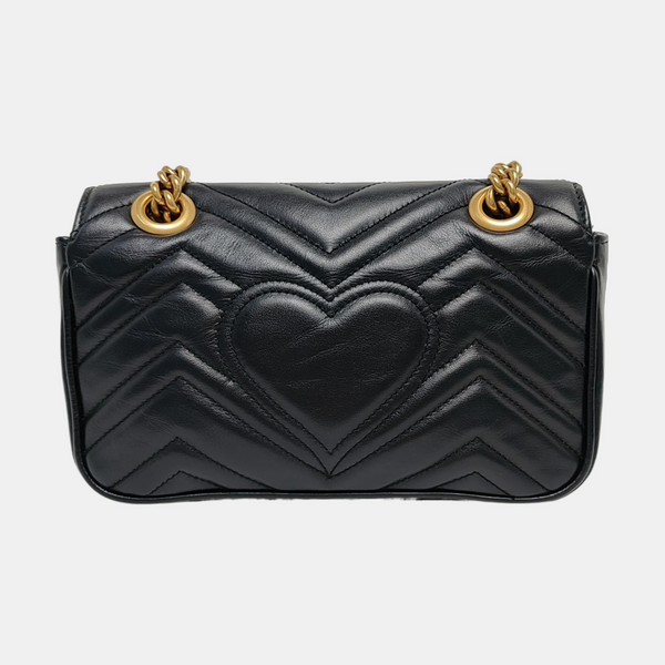 GG Marmont Small Quilted Calfskin Black