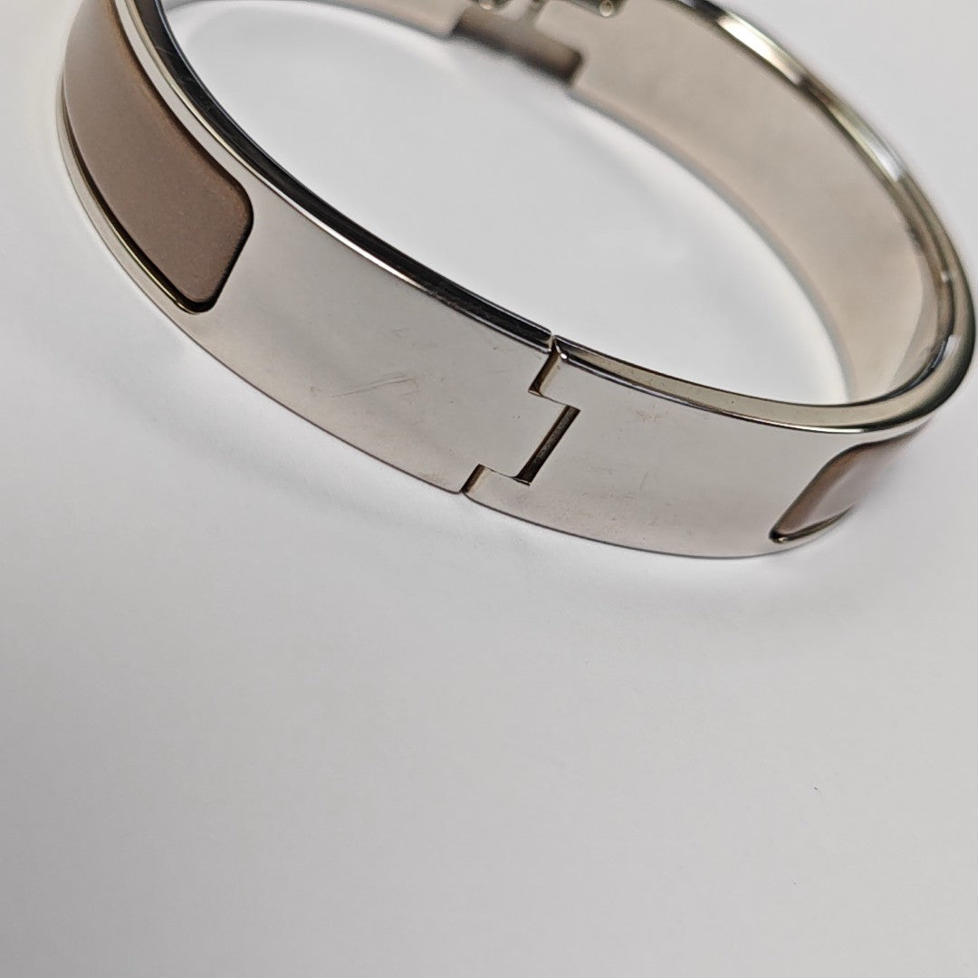 Clic Cadenas Metal Silver Bangle