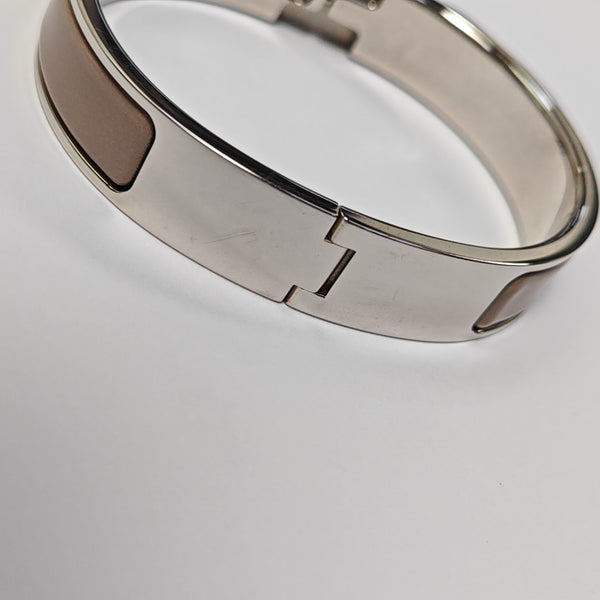 Clic Cadenas Metal Silver Bangle