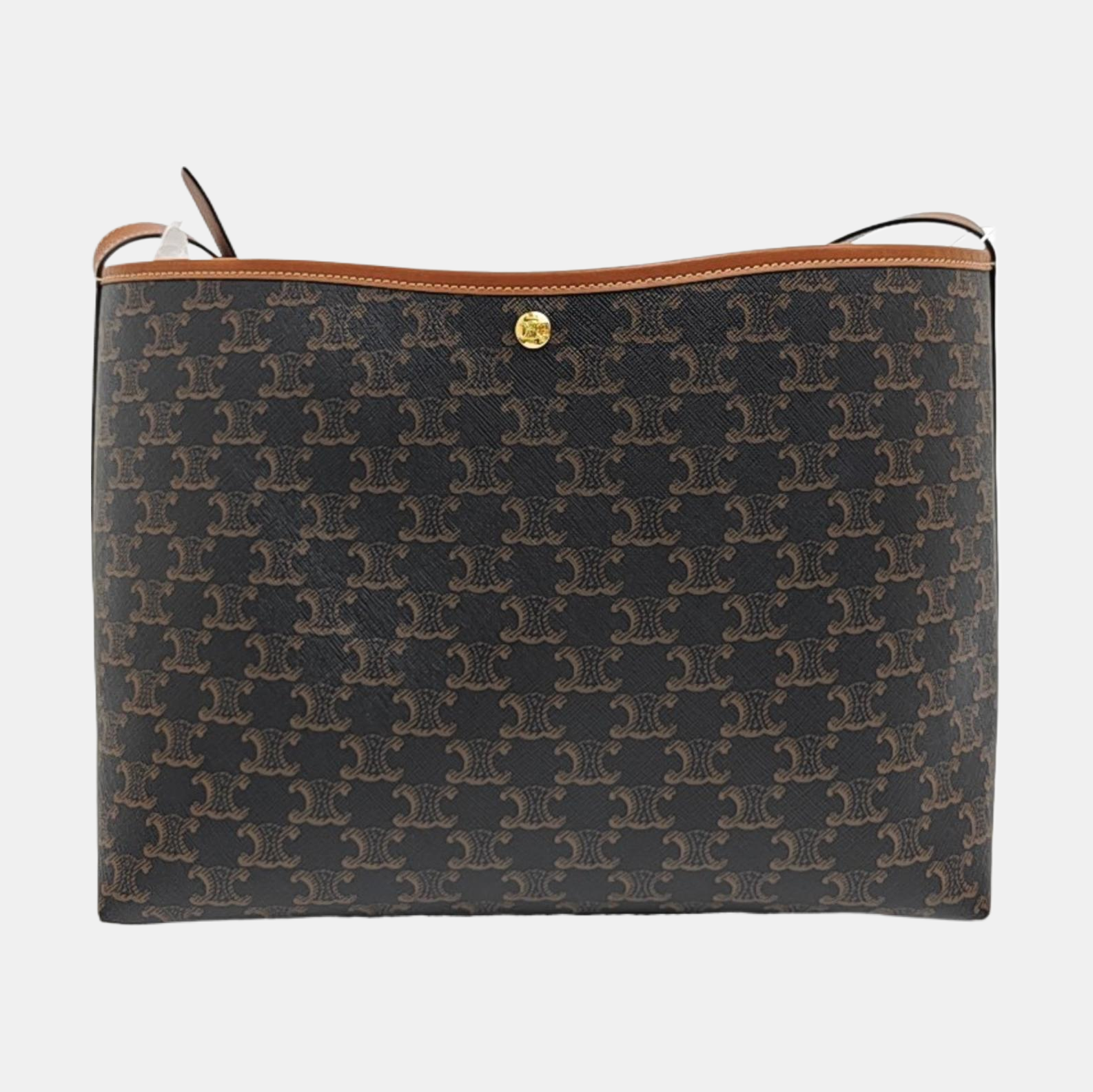 Coated Canvas Shoulder Bag Brown