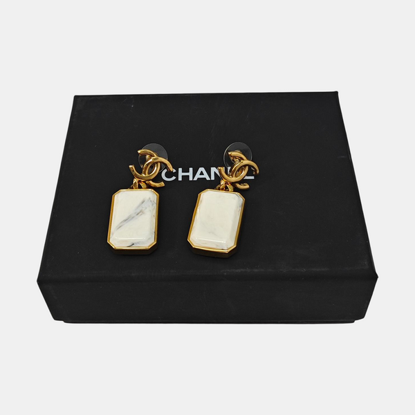 Metal White Stud Earrings