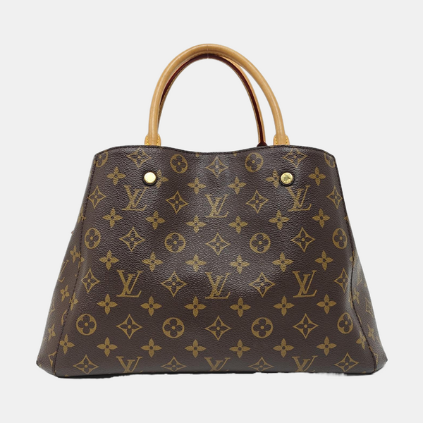 MONTAIGNE MM Monogram Coated Canvas Brown