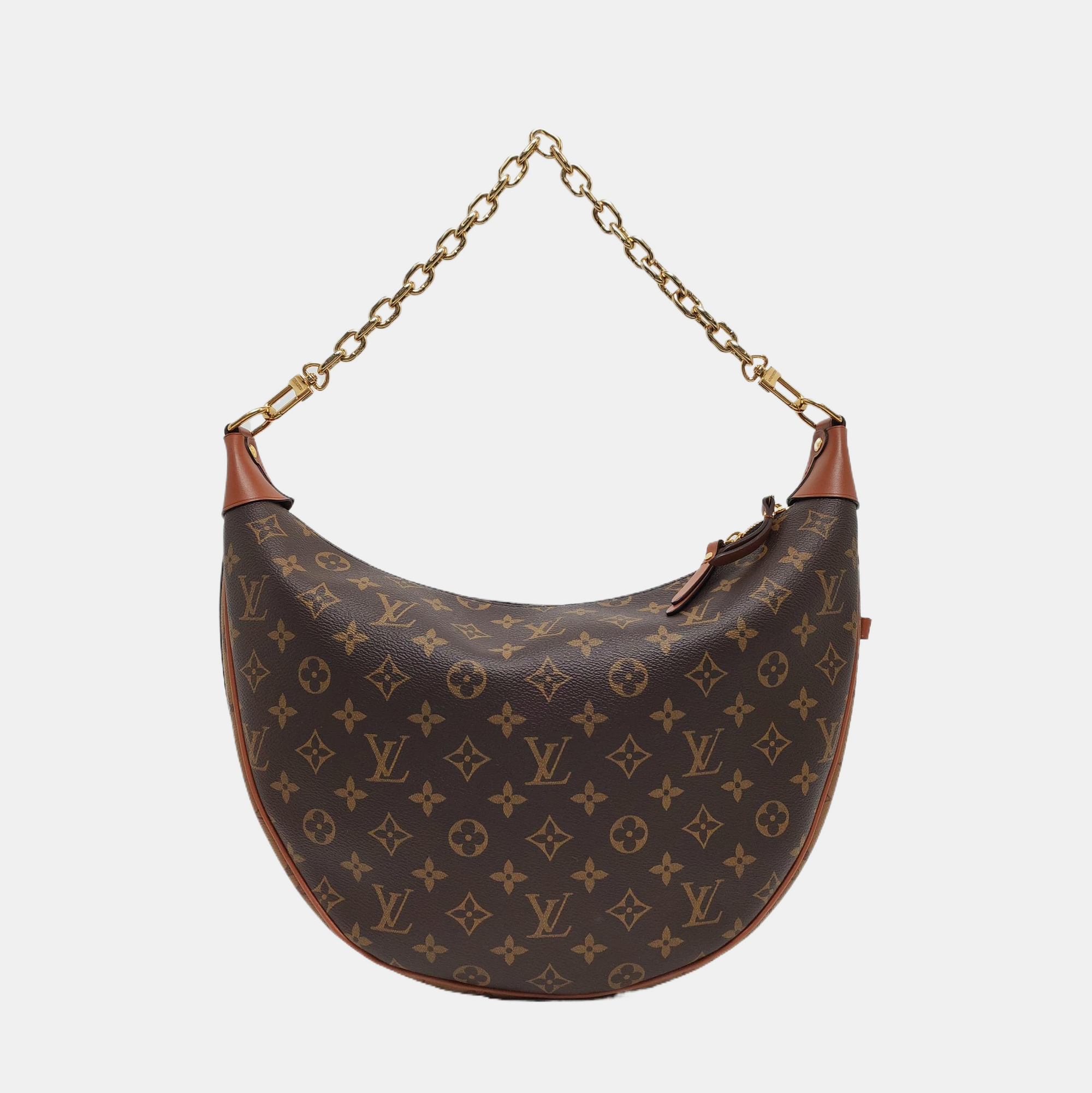 LOOP HOBO Monogram Coated Canvas Brown
