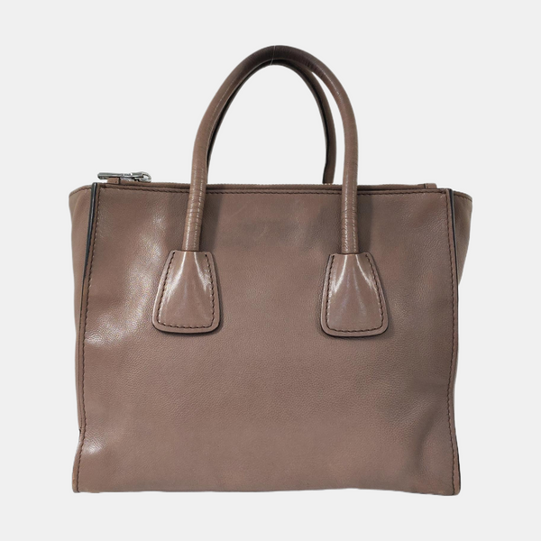 Authenticated pre-owned  Galleria Small Calfskin Gray - Tote Bag at Looply