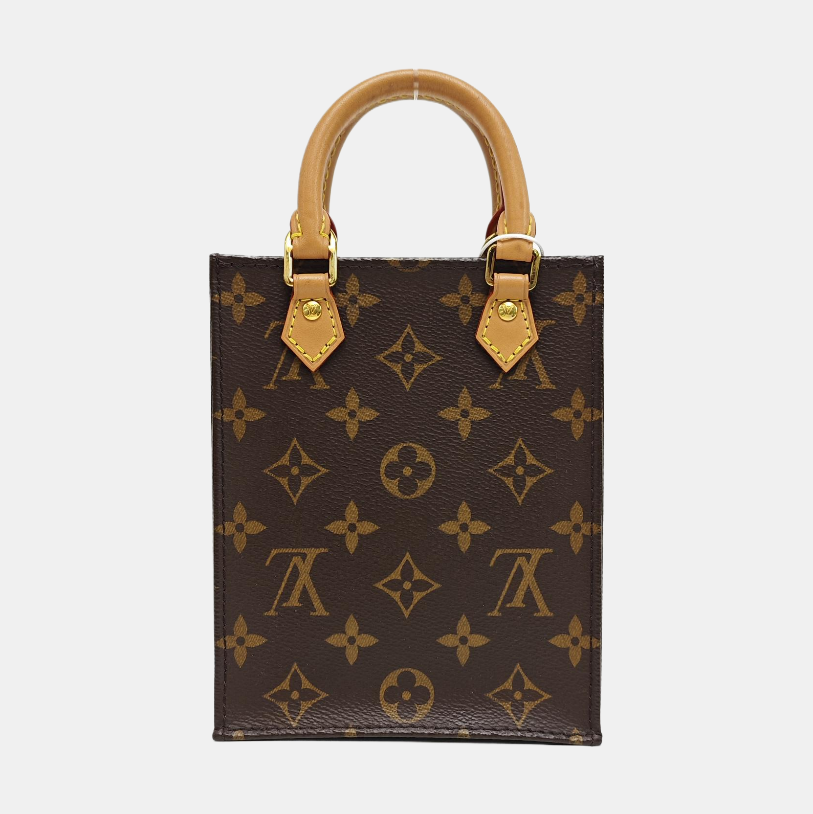 SAC PLAT Mini Monogram Coated Canvas Brown