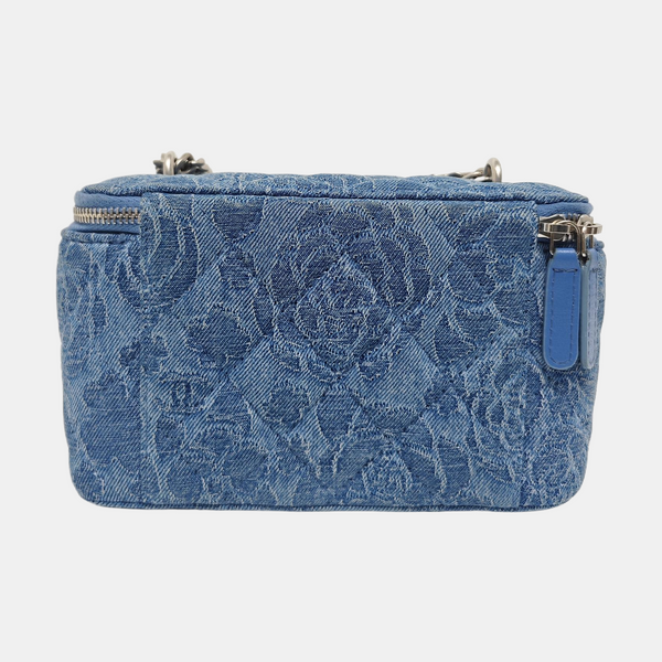 VANITY CASE Small Quilted Denim Blue