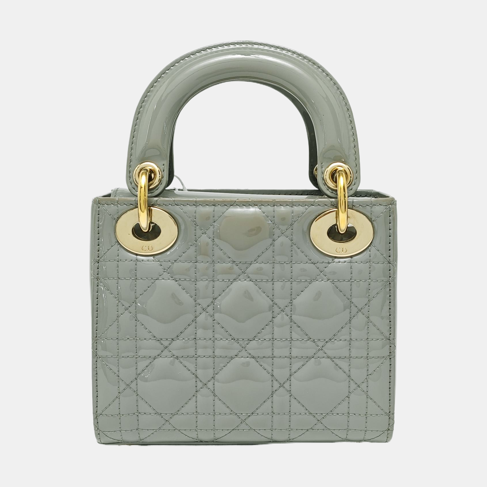 Lady Dior Mini Cannage Patent Leather Green