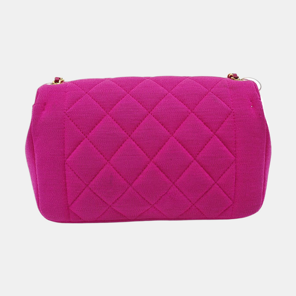 Quilted Fabric Shoulder Bag Pink