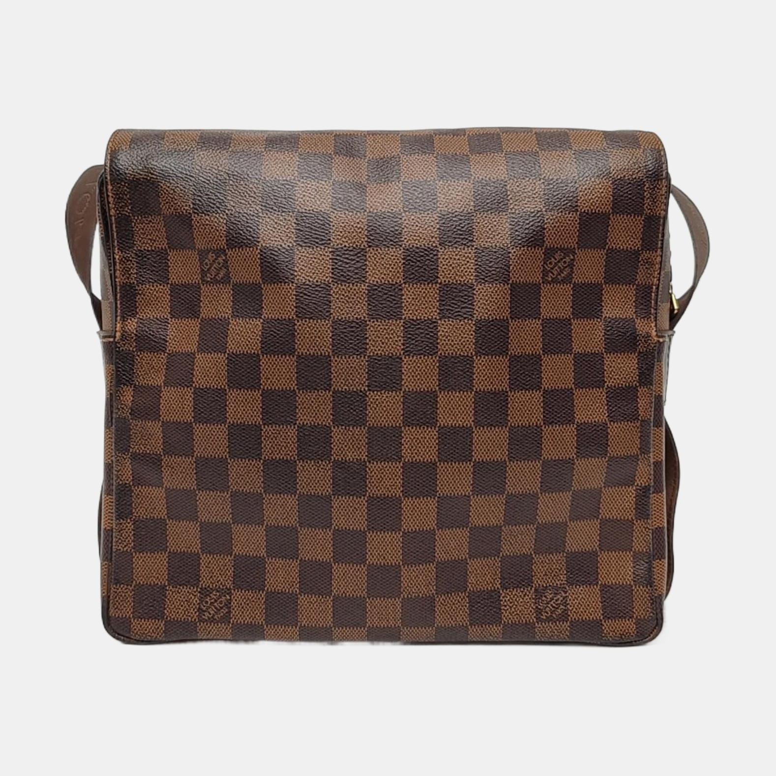 NAVIGLIO Damier Ebene Coated Canvas Brown