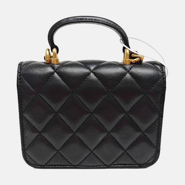 Quilted Lambskin Shoulder Bag Black
