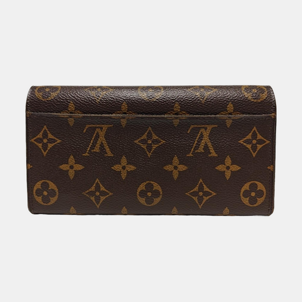 SARAH Monogram Coated Canvas Brown Wallet