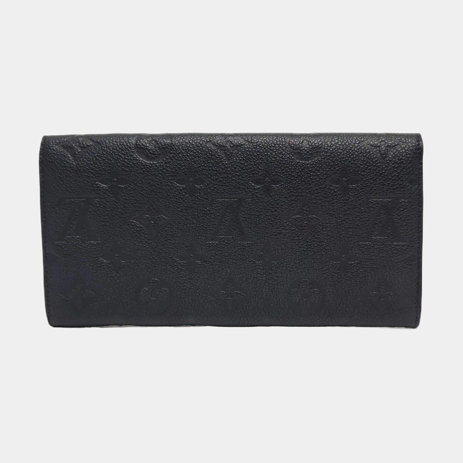 SARAH Monogram Calfskin Black Wallet