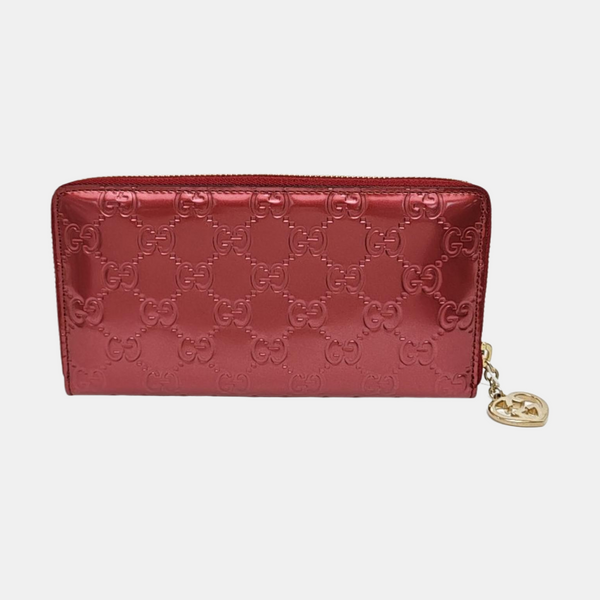 Signature Monogram Calfskin Red Wallet