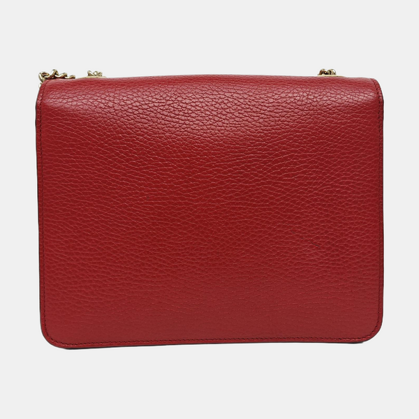 Interlocking G Small Calfskin Red
