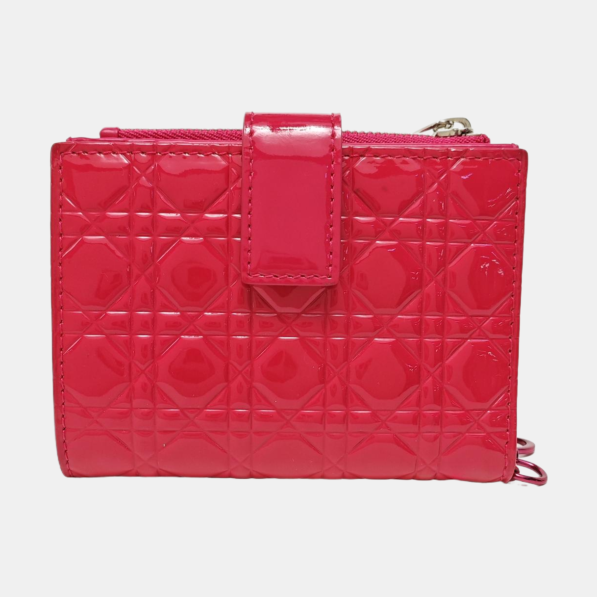 Lady Dior Super Mini Cannage Lambskin Red Wallet