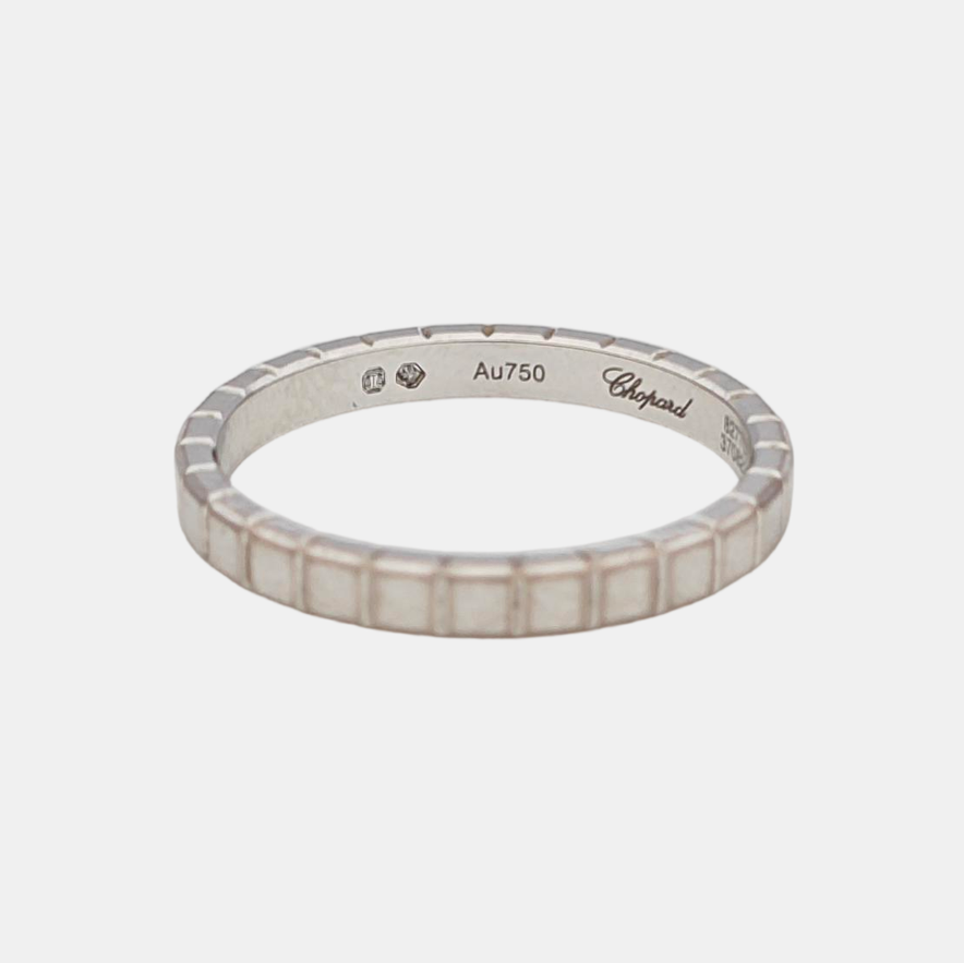 Ice Cube 18k White Gold Silver Ring EU 53