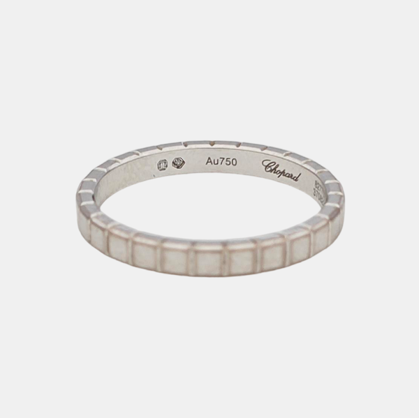 Ice Cube 18k White Gold Silver Ring EU 53