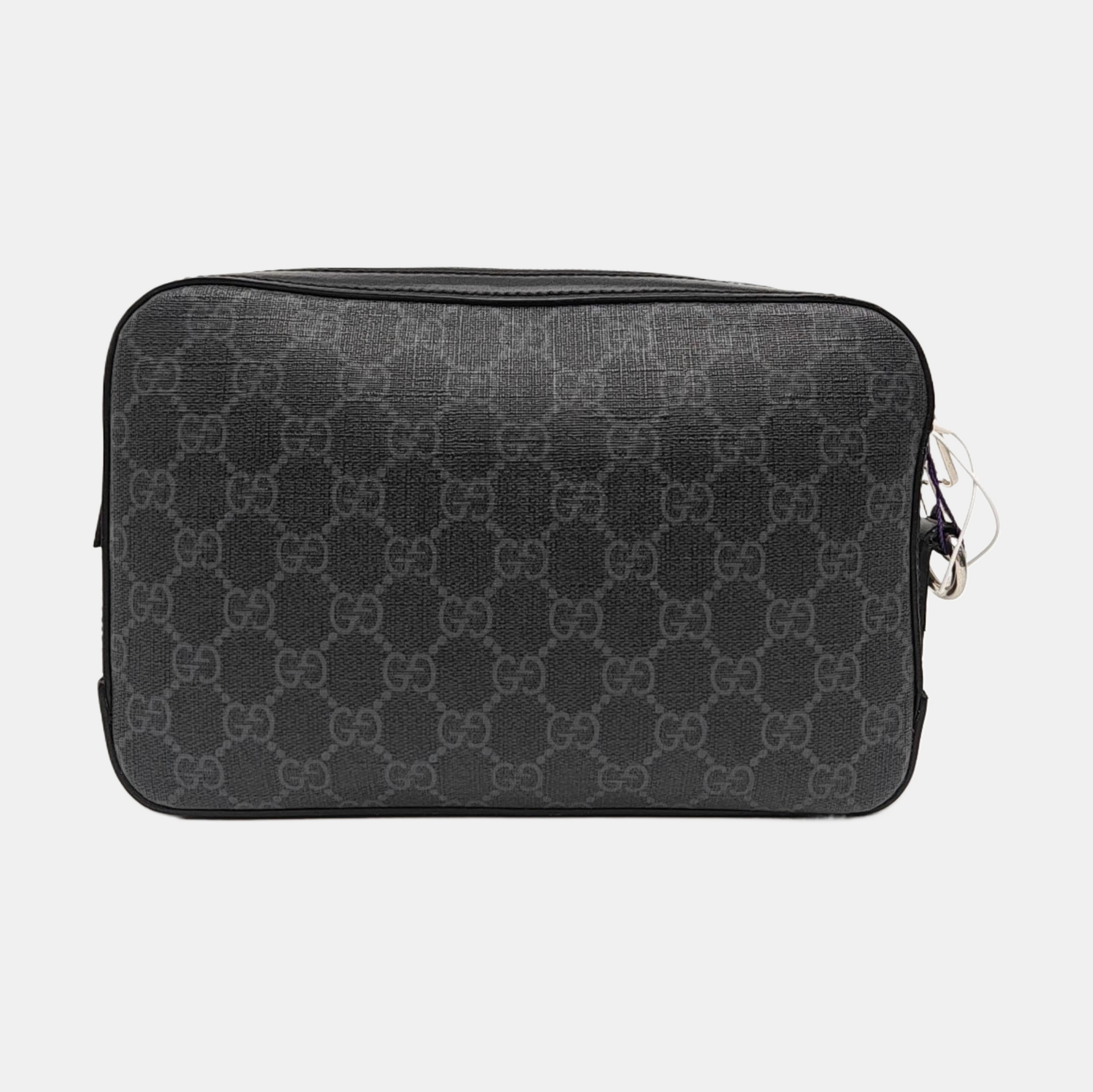 GG Supreme Small Monogram Coated Canvas Black