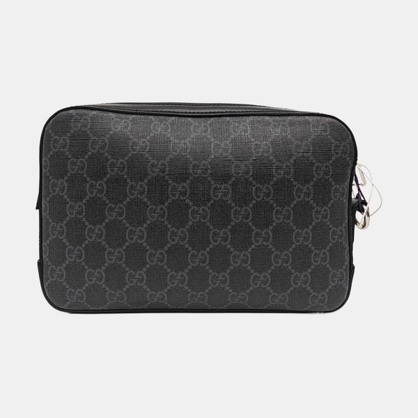 GG Supreme Small Monogram Coated Canvas Black