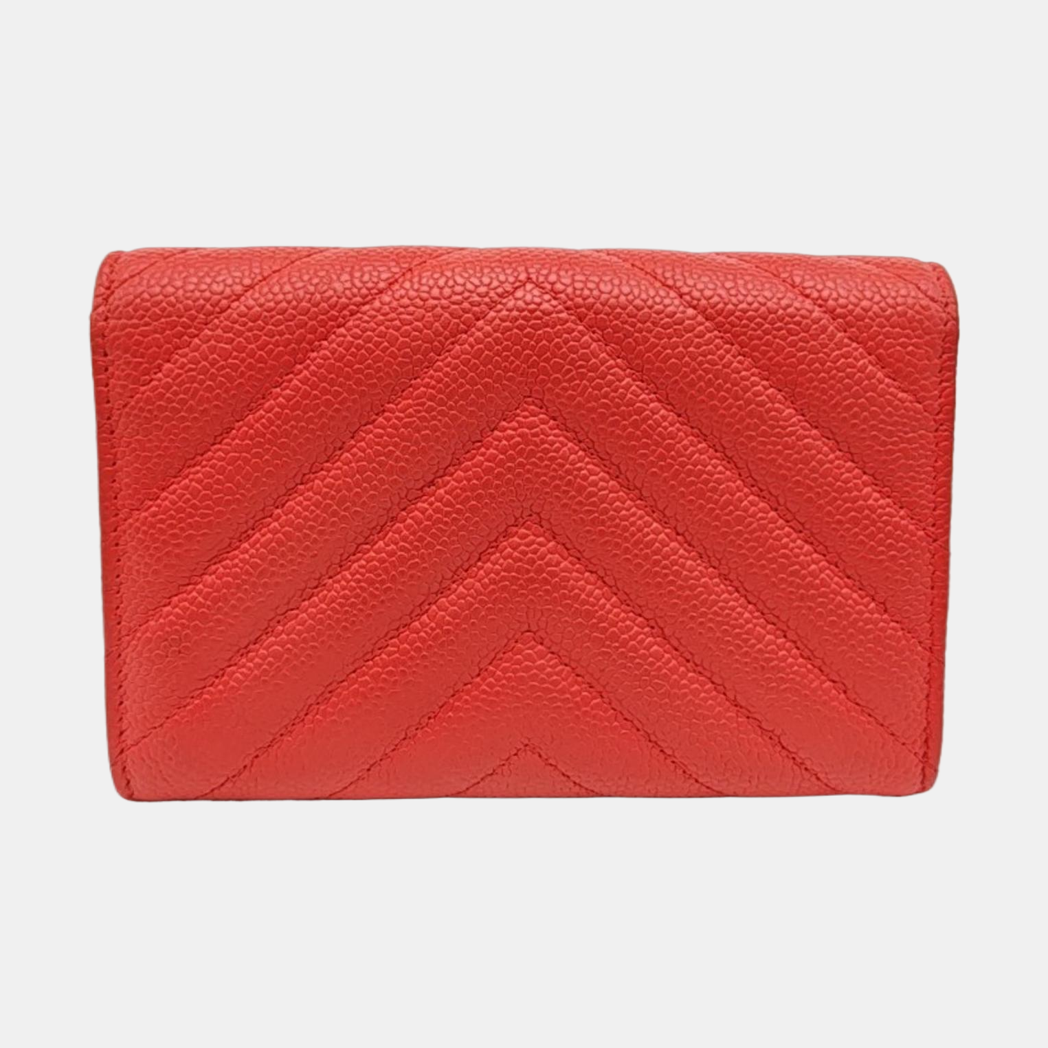 CLASSIC FLAP Mini Chevron Calfskin Pink Wallet