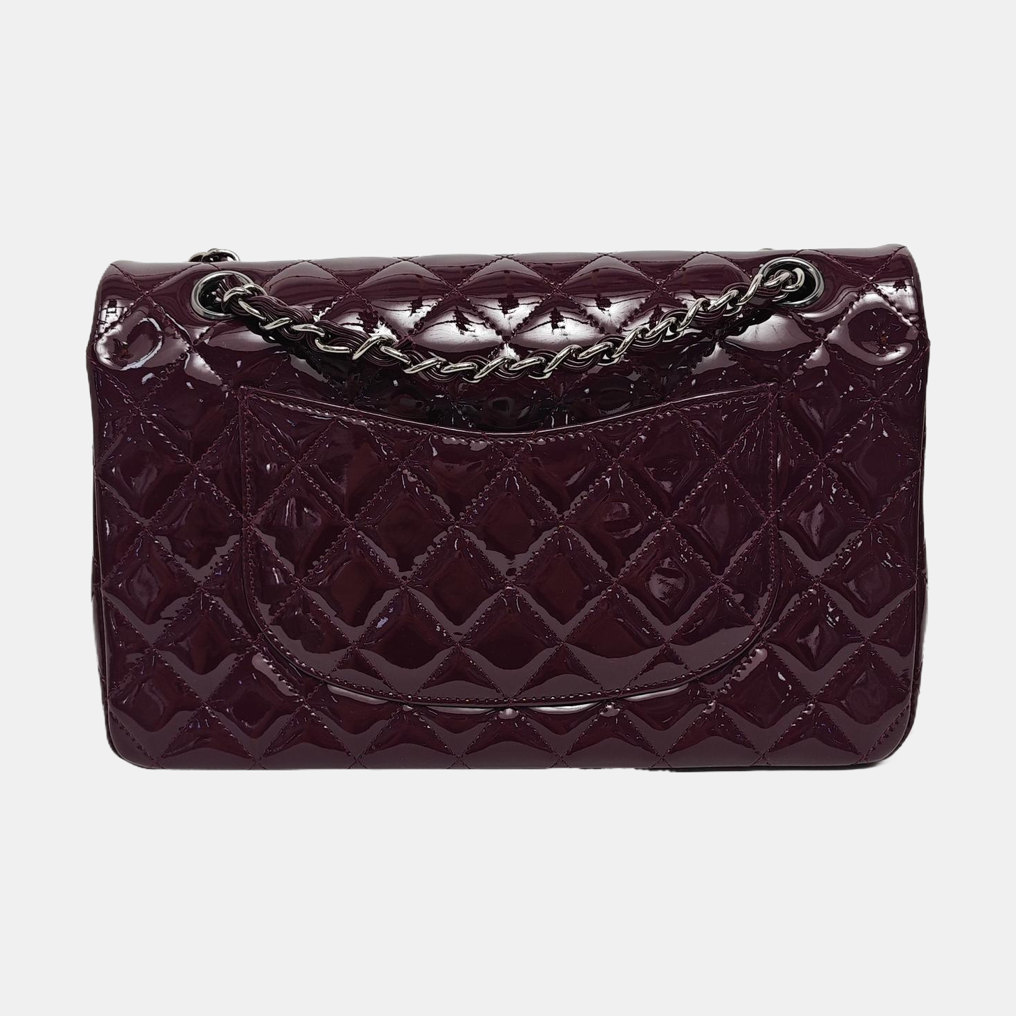 Authenticated pre-owned  CLASSIC FLAP Medium Patent Calfskin Purple - Shoulder Bag at Looply