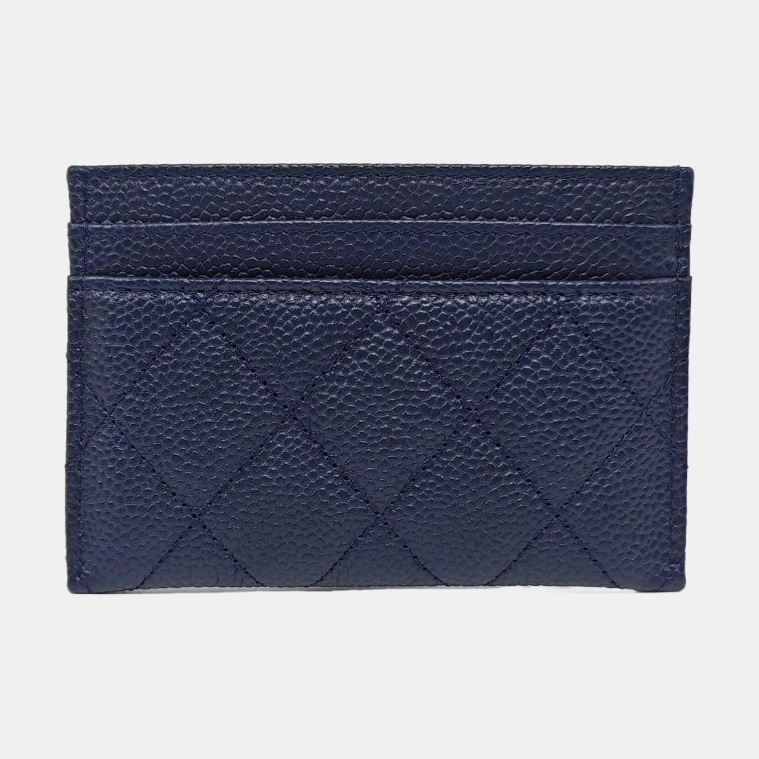 Authenticated pre-owned  FILIGREE Quilted Grained Calfskin Blue Card Holder - Card Holder at Looply