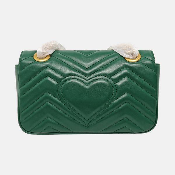 GG Marmont Small Quilted Calfskin Green