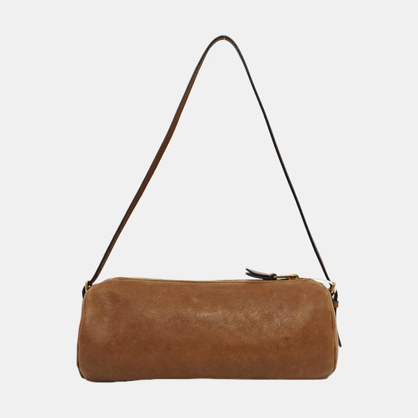 Lambskin Top Handle Bag Brown