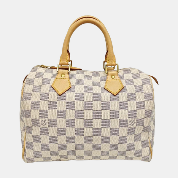 SPEEDY 25 Damier Azur Coated Canvas White