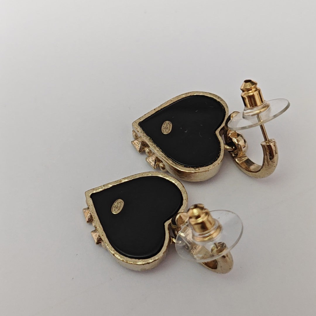 Metal Black Stud Earrings