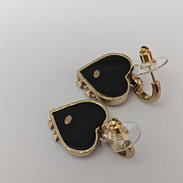 Metal Black Stud Earrings